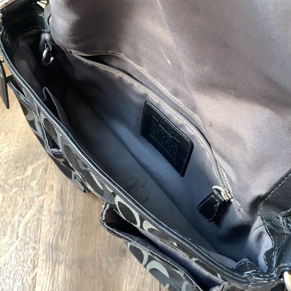 Coach Black Signature Optic C Satchel Bag - Picture 12 of 13